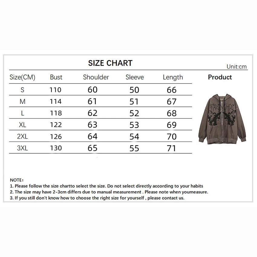 Angel Print Hooded Zip Up