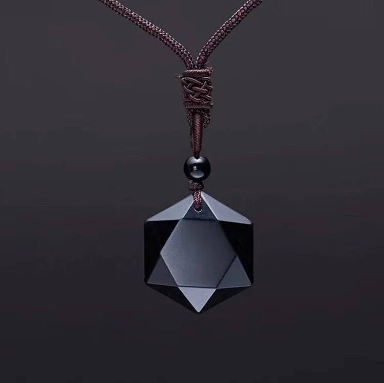 Obsidian Star Pendant Necklace