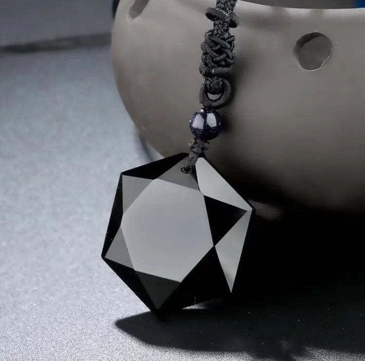 Obsidian Star Pendant Necklace