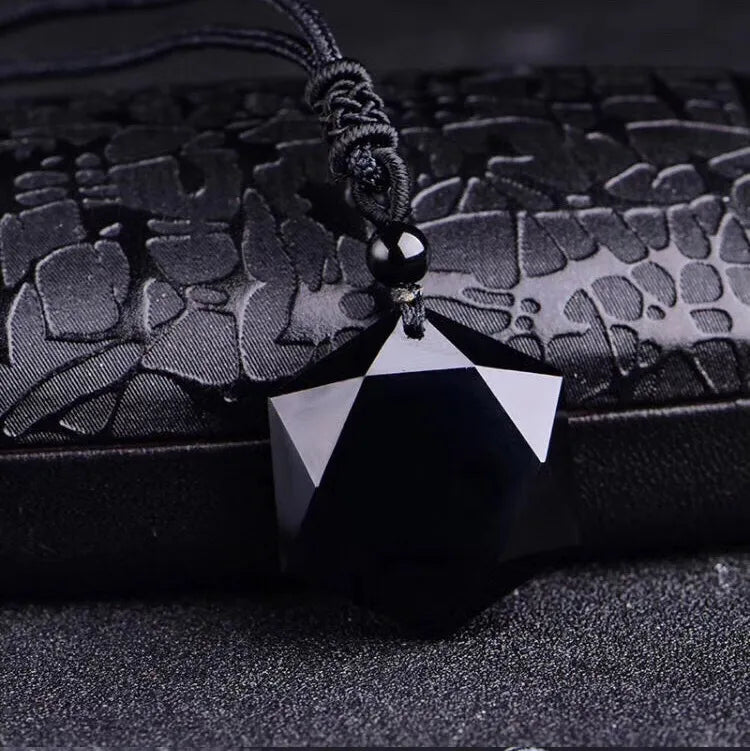 Obsidian Star Pendant Necklace