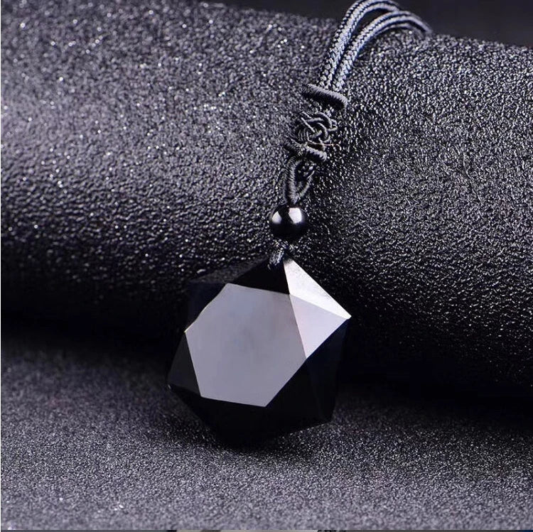 Obsidian Star Pendant Necklace