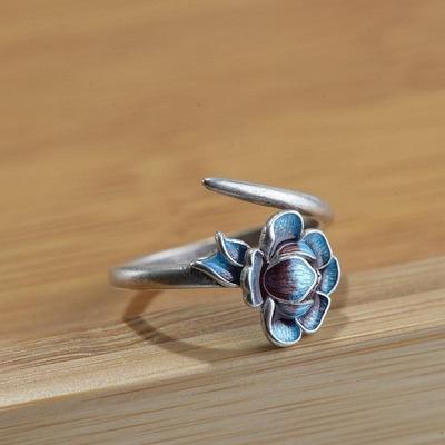 Lotus Womens Sterling Silver Ring