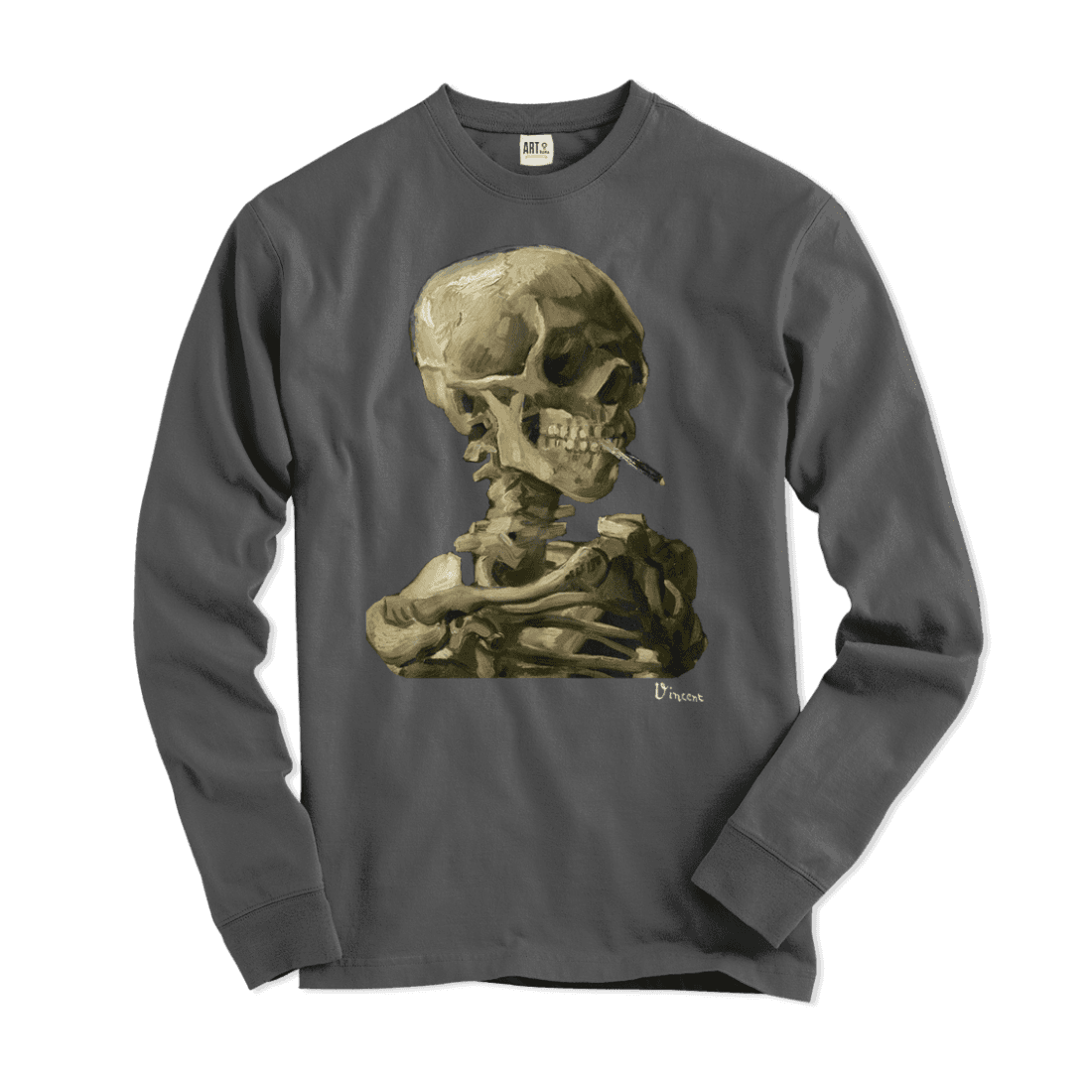 Van Gogh Skull of a Skeleton With Burning Cigarette 1886 Long Sleeve Shirt