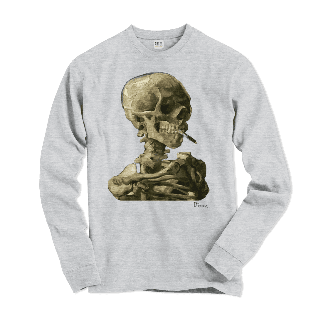 Van Gogh Skull of a Skeleton With Burning Cigarette 1886 Long Sleeve Shirt
